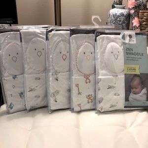 Bundle of 4-Nested bean-Zen swaddle for newborns. Please see details below
